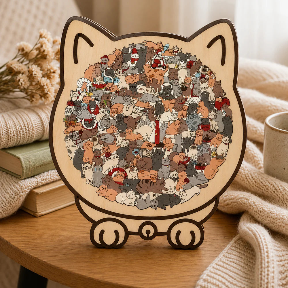 PuzzPati® Ahşap Kedi Puzzle
