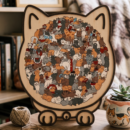 PuzzPati® Ahşap Kedi Puzzle