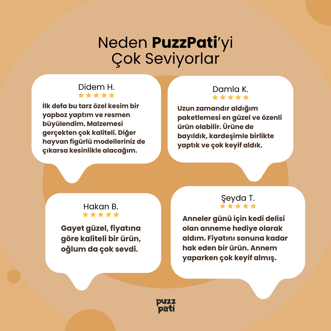 PuzzPati® Ahşap Kedi Puzzle