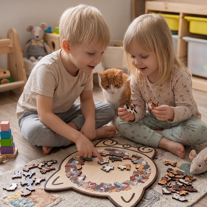 PuzzPati® Ahşap Kedi Puzzle