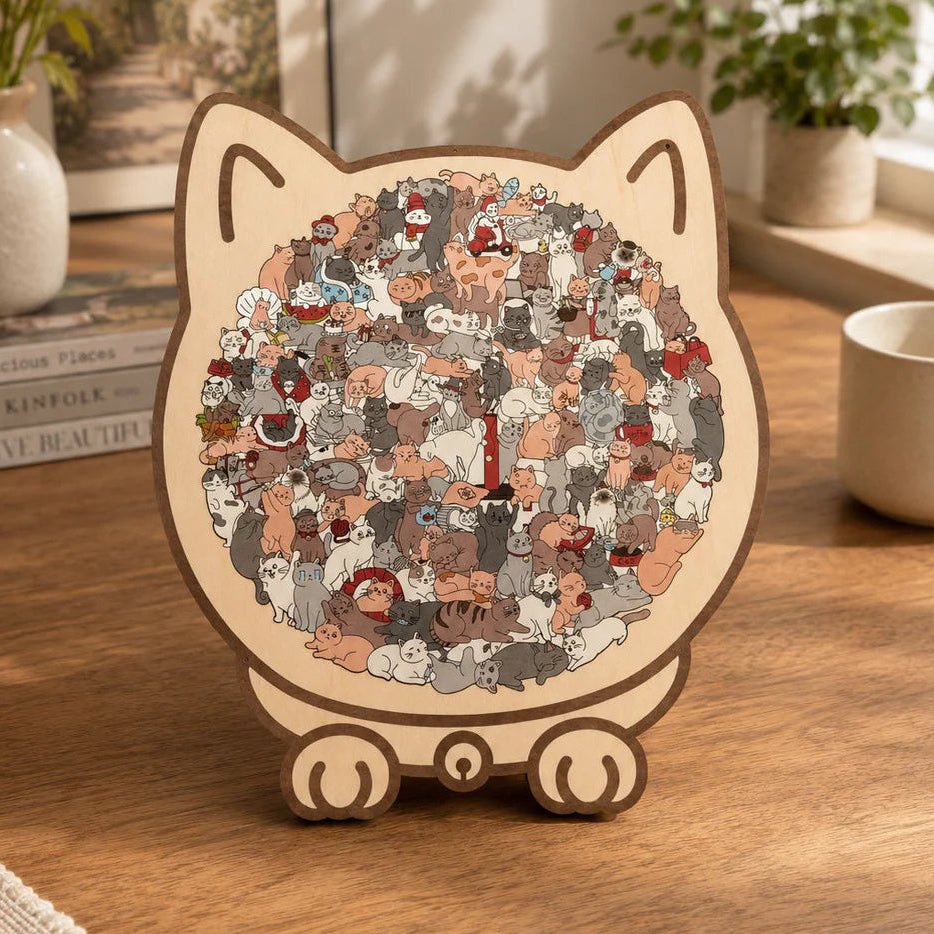 PuzzPati® Ahşap Kedi Puzzle