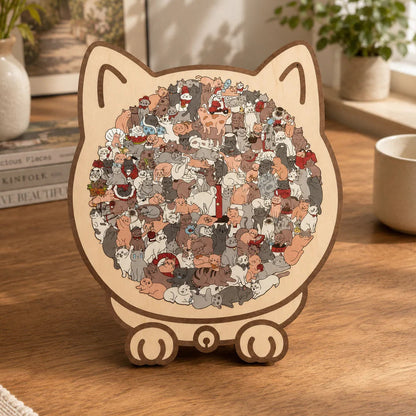 PuzzPati® Ahşap Kedi Puzzle