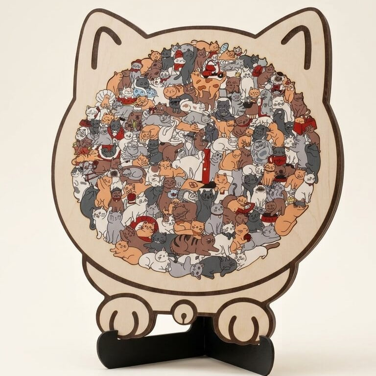PuzzPati® Ahşap Kedi Puzzle