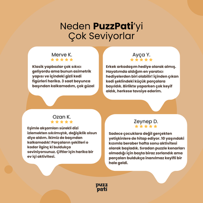 PuzzPati® Ahşap Kedi Puzzle